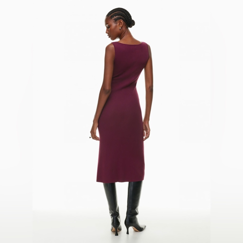 Aritzia Wilfred Tierra Dress, spiced burgundy, body-con dress, 2xs - Picture 4 of 15